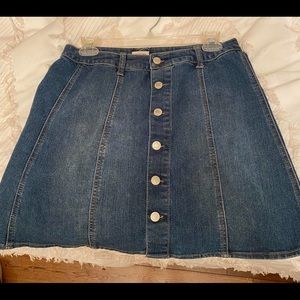 Button down denim skirt
